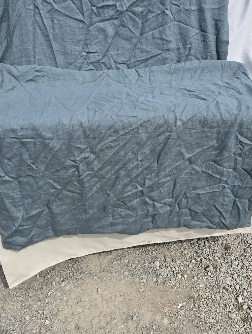New Quince European 100% Linen Duvet Cover & SHAM SET Ocean Full Queen